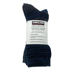 Kirkland Women's Crew Socks | 4 Pairs | Multicoloured | Size 6-10.5 **NEW